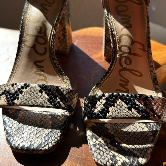 Sam Edelman Daniella Snake Print Leather block heel size 7.5 - Picture 9 of 12